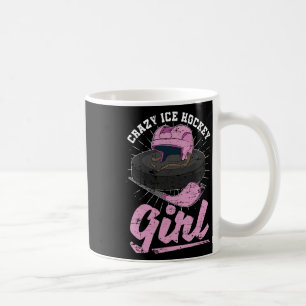 Winter Sport Verrückte Eishockeyspieler Mädchen Fr Kaffeetasse