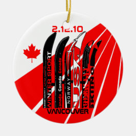 Winter-Sportfreund-Verzierung Vancouver Kanada Keramik Ornament