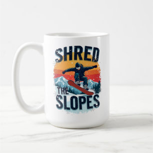 Winter Sports Design - "Shred the Slopes" Snowboar Kaffeetasse