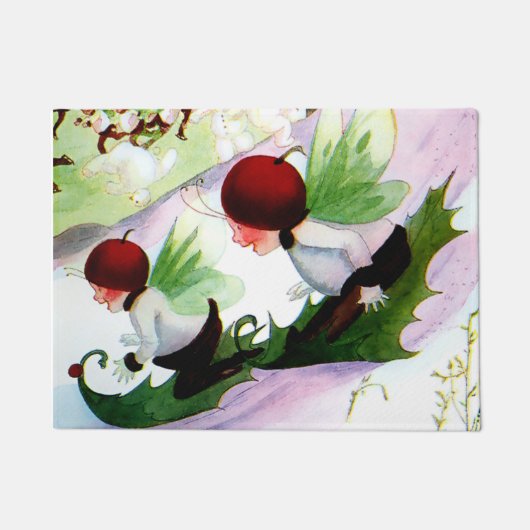 "Winter Sports" Friseur von M T Ross Fußmatte (Vorderseite)