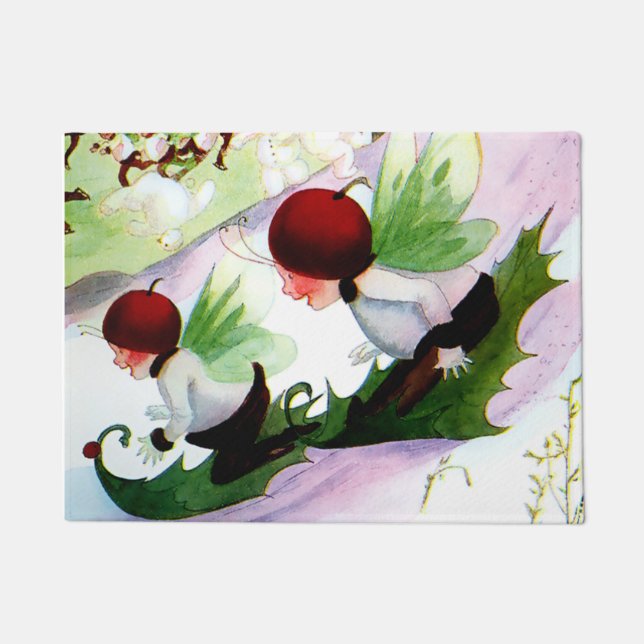 "Winter Sports" Friseur von M T Ross Fußmatte (Vorderseite)