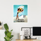 Winter sports in France, little bird in her home Poster (Heimbüro)