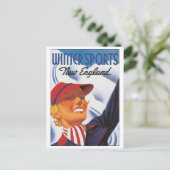 Winter Sports New England Postkarte (Stehend Vorderseite)