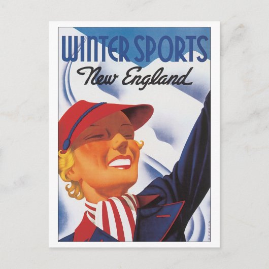 Winter Sports New England Postkarte (Vorderseite)