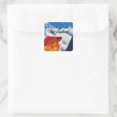 Winter Sports New England Quadratischer Aufkleber (Tasche)