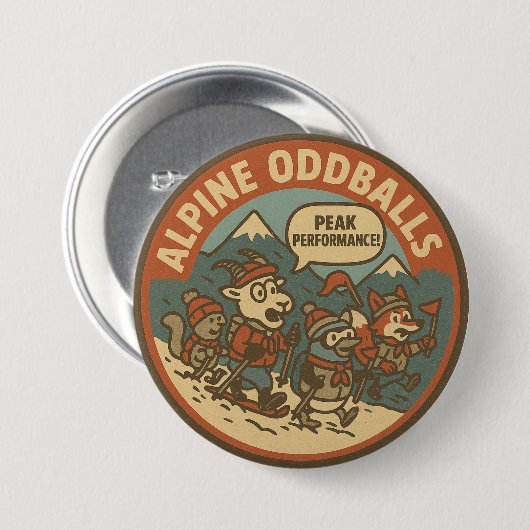 Winter Sports Peak Performance Mountain Adventure Button (Vorne & Hinten)