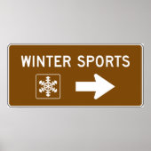 Winter Sports Road Sign Poster (Vorne)