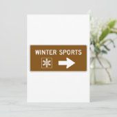 Winter Sports Road Unterschrift Einladung (Stehend Vorderseite)