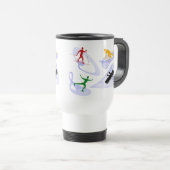 Winter Sports Silhouette Travel Mug Reisebecher (VorderseiteRechts)