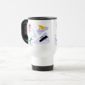 Winter Sports Silhouette Travel Mug Reisebecher (Vorderseite Links)