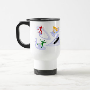 Winter Sports Silhouette Travel Mug Reisebecher