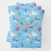 Winter Sports Skaten Ski Snowboarden Muster Geschenkpapier Set (Beispiel)