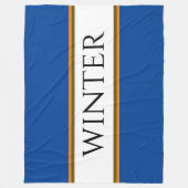 WINTER Sporty Alpine Blaues Orange Streifen Fleecedecke (Vorderseite)