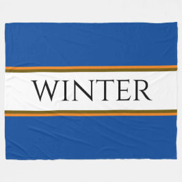 WINTER Sporty Alpine Blaues Orange Streifen Fleecedecke