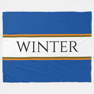 WINTER Sporty Alpine Blaues Orange Streifen Fleecedecke