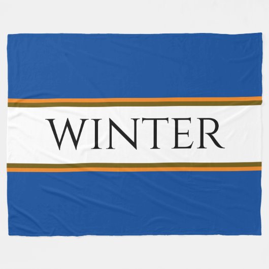 WINTER Sporty Alpine Blaues Orange Streifen Fleecedecke (Vorderseite (Horizontal))