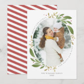 Winter Sprigs Weihnachts-Fotokarte Feiertagskarte (Vorne/Hinten)