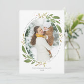 Winter Sprigs Weihnachts-Fotokarte Feiertagskarte (Stehend Vorderseite)