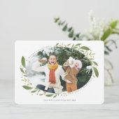 Winter Sprigs Weihnachts-Fotokarte Feiertagskarte (Stehend Vorderseite)