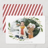 Winter Sprigs Weihnachts-Fotokarte Feiertagskarte (Vorne/Hinten)