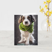 Winter Springer Spanisch Welppy Greeting Card Karte (Gelbe Blume)