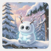 Winter Sprite Quadratischer Aufkleber (Vorderseite)
