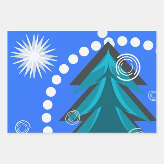 Winter Spruce Snowy Starry Night Geschenkpapier Set (Vorderseite)
