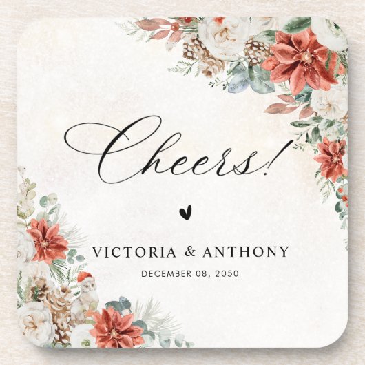 Winter-Square-Hochzeitsuntersetzer Getränkeuntersetzer (Vorderseite)