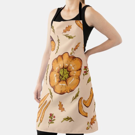 Winter Squash, Assorted Vegetables,pumpkin pattern Schürze (InSitu)