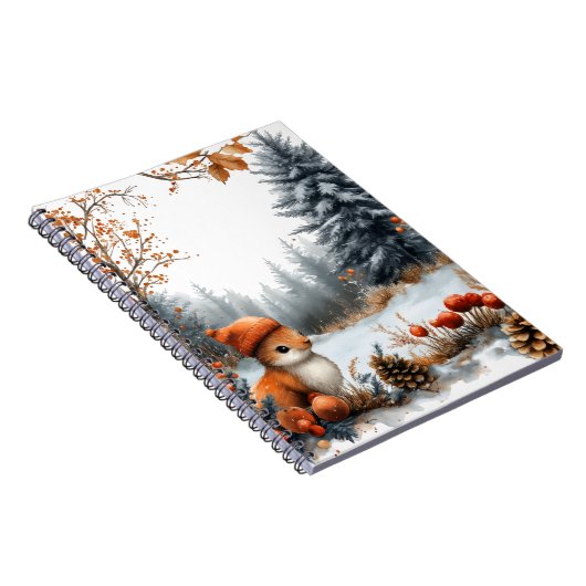 Winter Squirrel in Frosted Forest Notizblock (Rechte Seite)