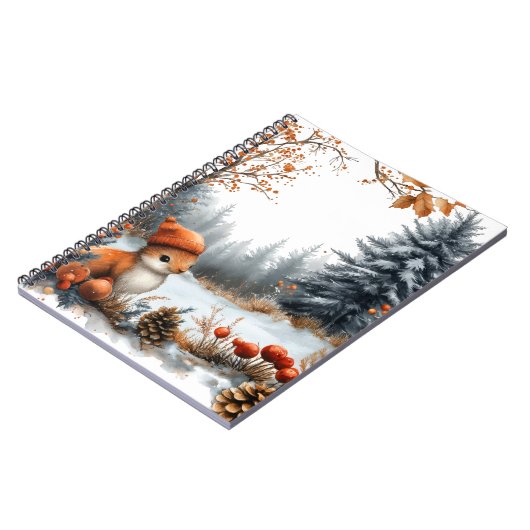 Winter Squirrel in Frosted Forest Notizblock (Linke Seite)