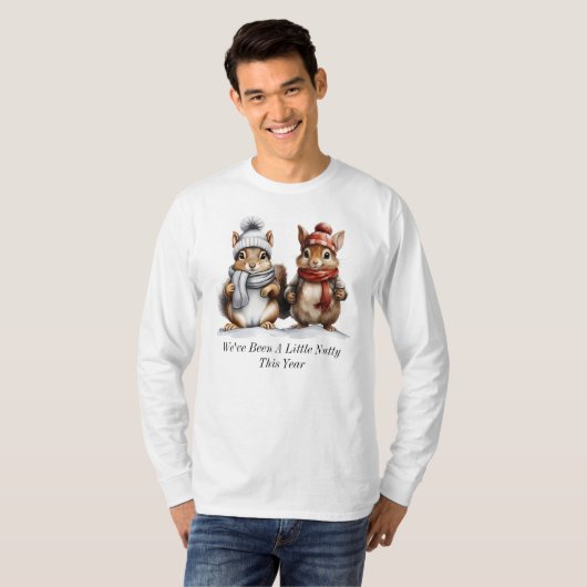 Winter Squirrel Long Sleeve T-Shirt (Vorne ganz)