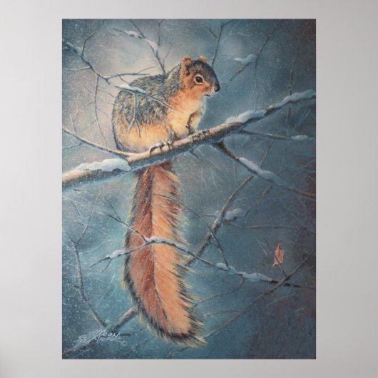 WINTER SQUIRREL VON SHARON SHARPE POSTER (Vorne)