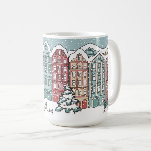 Winter-Stadtszene Kaffeetasse (VorderseiteRechts)