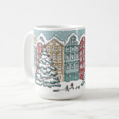 Winter-Stadtszene Kaffeetasse (Vorderseite Links)