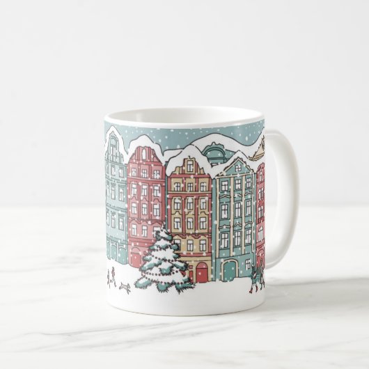 Winter-Stadtszene Kaffeetasse (VorderseiteRechts)