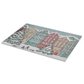 Winter-Stadtszene Schneidebrett (Ecke)