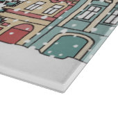 Winter-Stadtszene Schneidebrett (Ecke)