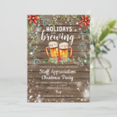 Winter Staff Party Holidays Brauen Einladung (Stehend Vorderseite)