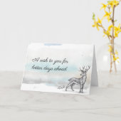 Winter Stag Better Days Karte (Gelbe Blume)