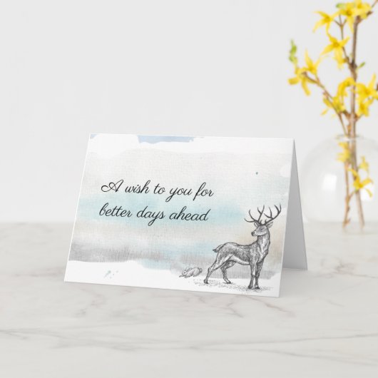 Winter Stag Better Days Karte (Gelbe Blume)