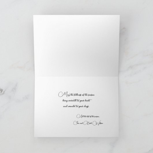 Winter Stag Moonlit Schneehochskarte Karte (Innenseite)