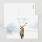 Winter Stag Weihnachtsfeiertage Elegante Einfach Feiertagspostkarte (Vorne/Hinten)