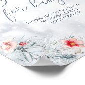 Winter staubige blaue Weihnachtskreidebücher für B Poster (Ecke)