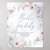 Winter staubige blaue Weihnachtskreidebücher für B Poster (Vorne)