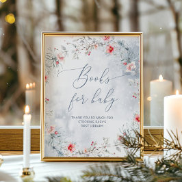 Winter staubige blaue Weihnachtskreidebücher für B Poster