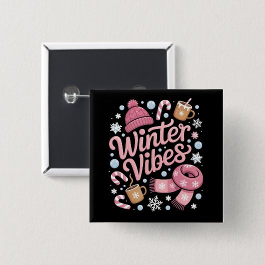 Winter Stimmung Saison Kalt Wetter Hallo Winter Button (Vorne & Hinten)
