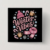 Winter Stimmung Saison Kalt Wetter Hallo Winter Button (Vorderseite)
