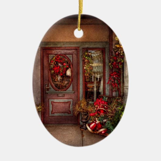 Winter - Store - Dressed für Ferien Keramik Ornament (Vorne)
