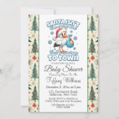 Winter Stork Wertvoll Ankündigung Kinderdusche (Vorderseite)